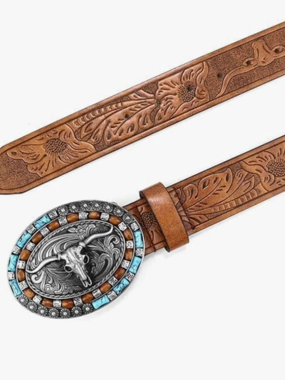 Western-Cowboy Wide Leather Belt Buckle